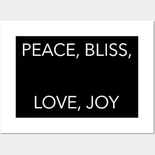 PEACE, BLISS, LOVE, JOY, transparent background Posters and Art